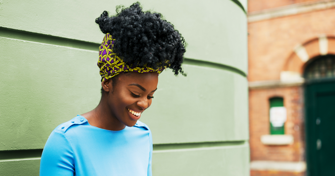 A young woman laughing