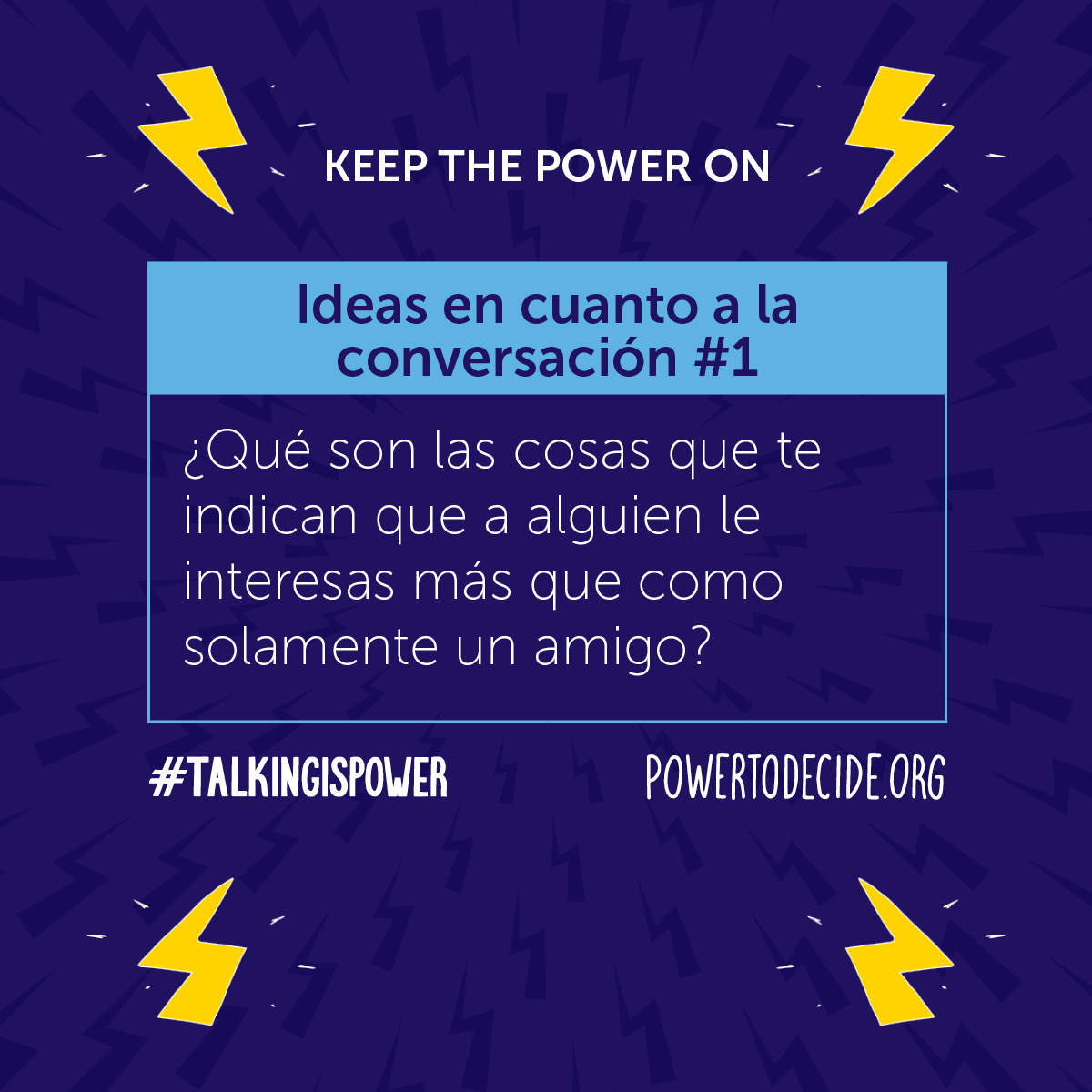 Ideas en cuanto a la conversacion #1: Que son las cosas que te indican que a alguien le interesas mas que como solamente un amigo?