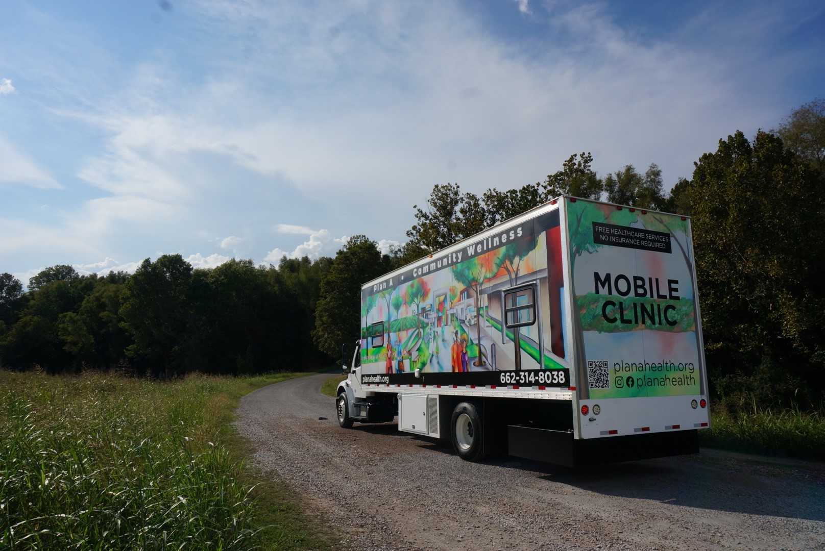 A photo of the Plan A Health mobile van. 